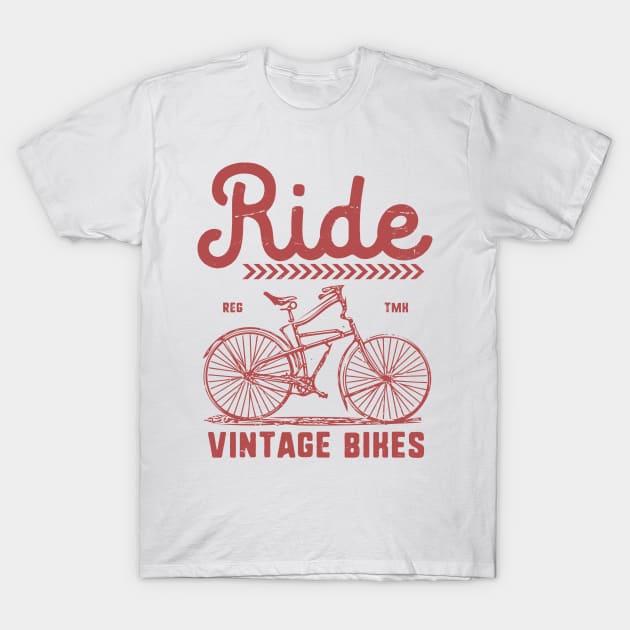 Ride Vintage Bikes T-Shirt by JakeRhodes